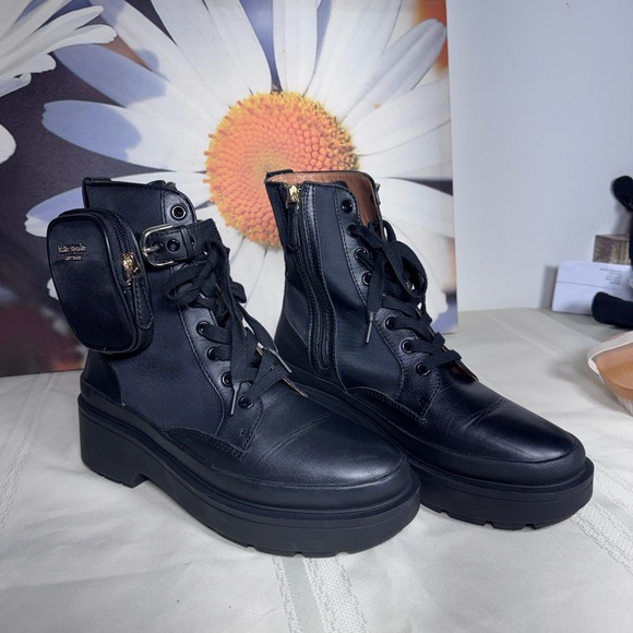 Kate Spade New York WINONA Combat Boots Women’s 8 Black - Picture 3 of 7